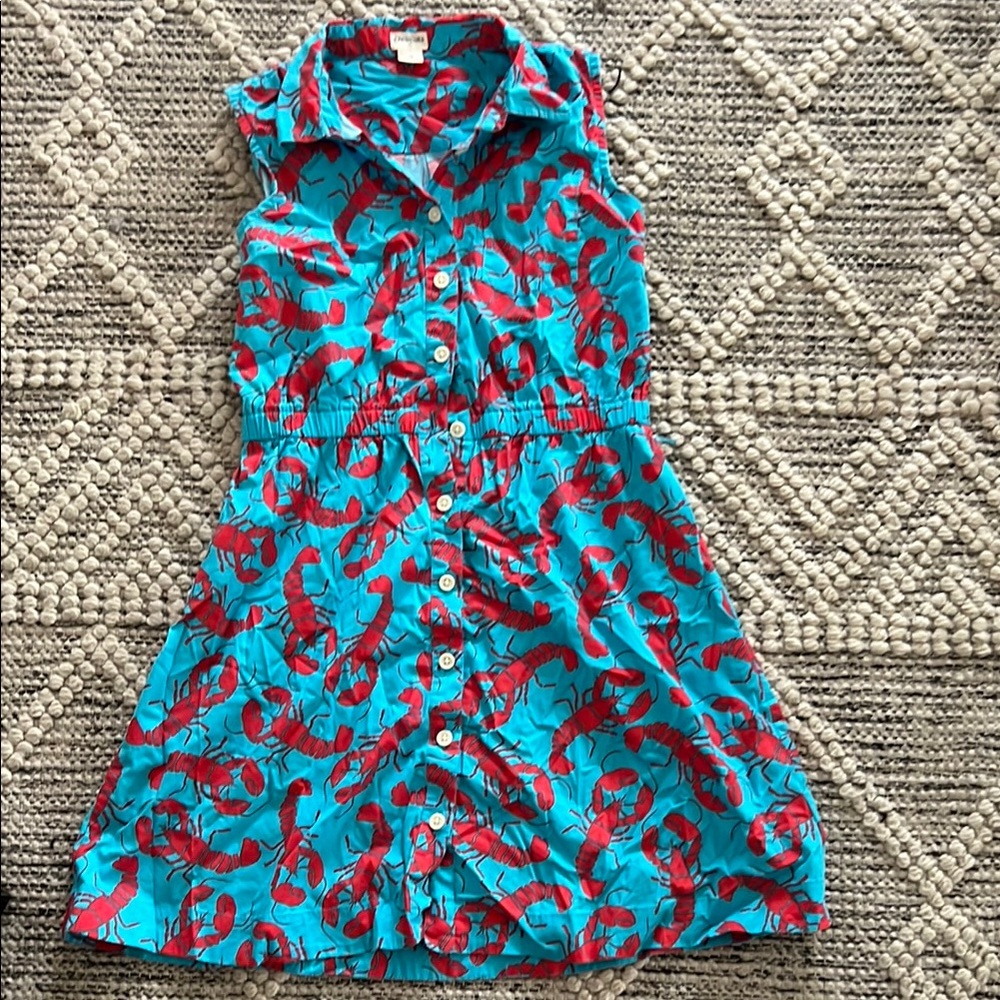 Crew cuts Blue and Red Lobster Print Dress
